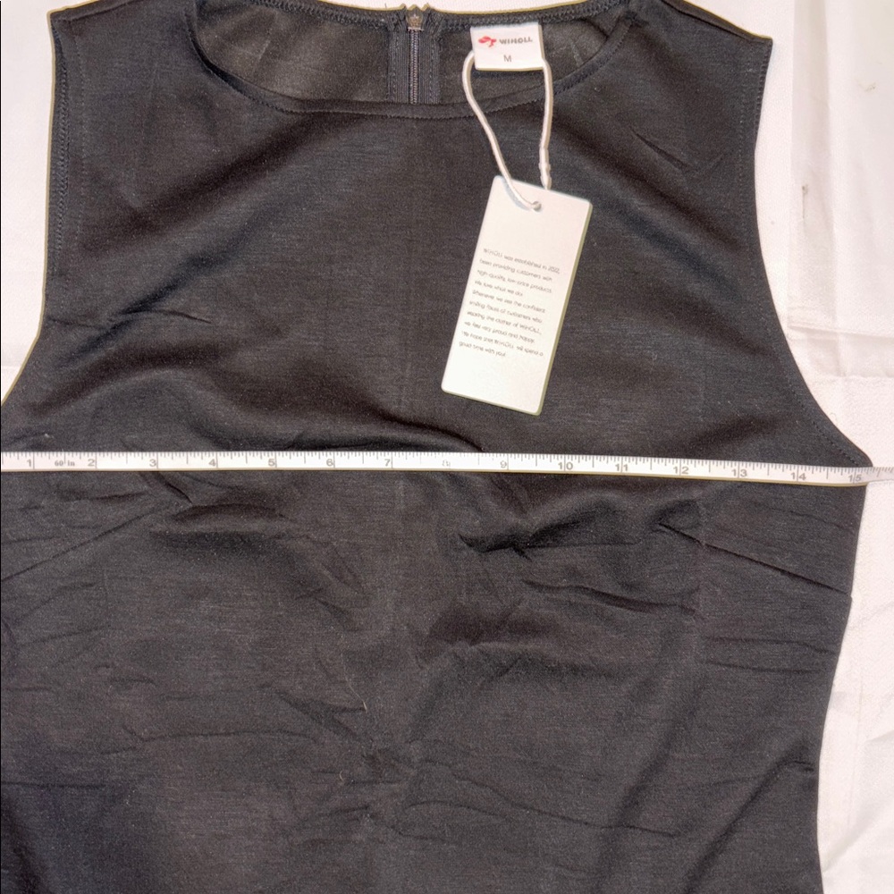 Elegant Black Sleeveless Mini Dress sheath Med NWT - Picture 7 of 12